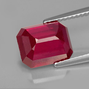 4,68 ctw natürlicher roter Rubin, Smaragdschliff, VS-SI