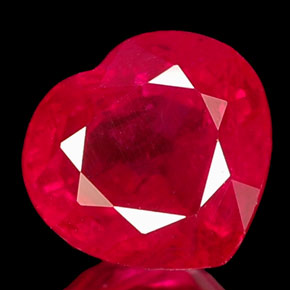 1,26 ctw natürlicher roter Rubin, Herzform, VS-SI