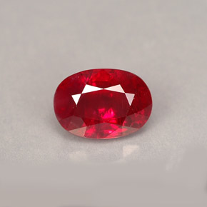 1,62 ctw natürlicher roter Rubin, Oval Schliff, SI