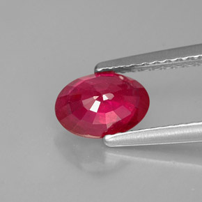 1,07 ctw natürlicher roter Rubin, Oval Schliff, VS-SI