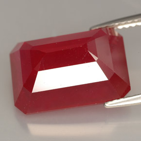 13,23 ctw natürlicher roter Rubin, Smaragdschliff, VS-SI