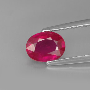 1,62 ctw natürlicher roter Rubin, Oval Schliff, VS-SI