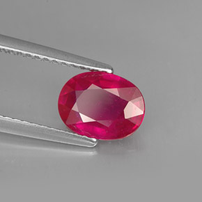 1,62 ctw natürlicher roter Rubin, Oval Schliff, VS-SI