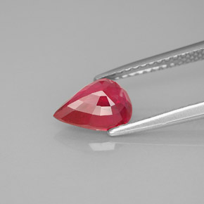 1,53 ctw natürlicher roter Rubin, Birnenform, VS-SI