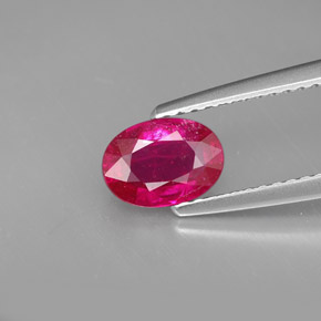 1,06 ctw natürlicher roter Rubin, Oval Schliff, SI