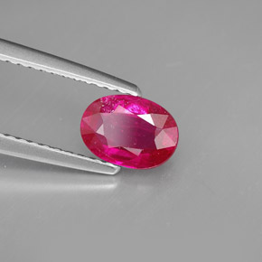 1,06 ctw natürlicher roter Rubin, Oval Schliff, SI