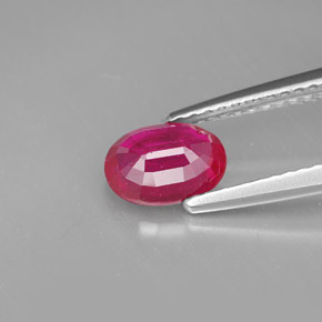 1,06 ctw natürlicher roter Rubin, Oval Schliff, SI