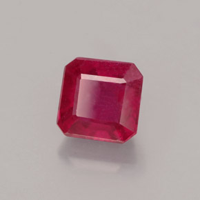 1,55 ctw natürlicher roter Rubin, Smaragdschliff, SI