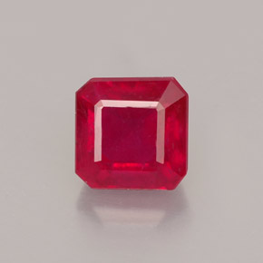 1,79 ctw natürlicher roter Rubin, Smaragdschliff, VS-SI