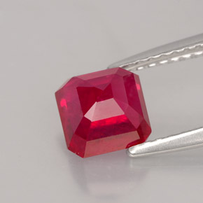 1,79 ctw natürlicher roter Rubin, Smaragdschliff, VS-SI