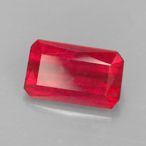 1,77 ctw natürlicher roter Rubin, Smaragdschliff, VS-SI