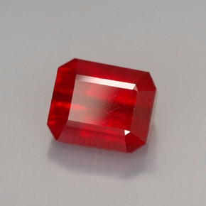 3,28 ctw natürlicher roter Rubin, Smaragdschliff, VS-SI