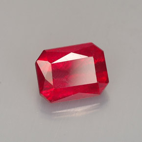 1,67 ctw natürlicher roter Rubin, Smaragdschliff, SI