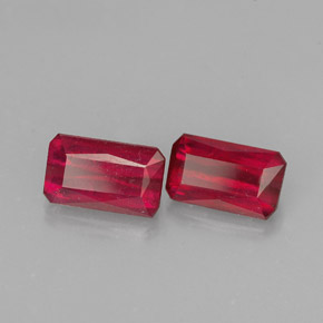  ct natürliche roter Rubin-Edelsteine, Smaragdschliff, SI
