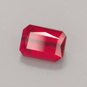 1,82 ctw natürlicher roter Rubin, Smaragdschliff, SI