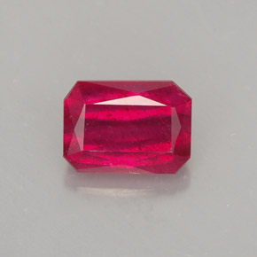 1,68 ctw natürlicher roter Rubin, Smaragdschliff, SI