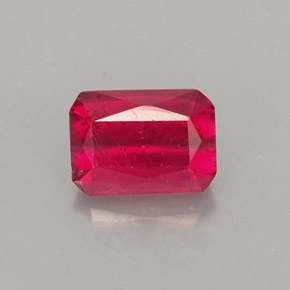 0,96 ctw natürlicher roter Rubin, Smaragdschliff, SI