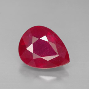 3,46 ctw natürlicher roter Rubin, Birnenform, SI