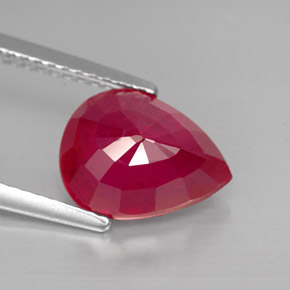 3,46 ctw natürlicher roter Rubin, Birnenform, SI
