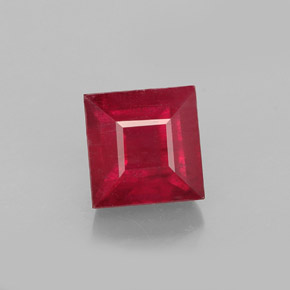 2,07 ctw natürlicher roter Rubin, Quadrat, SI