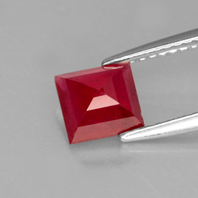1,45 ctw natürlicher roter Rubin, Quadrat, SI