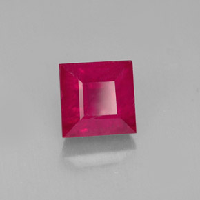 2,18 ctw natürlicher roter Rubin, Quadrat, SI