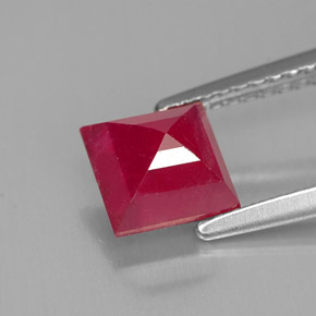1,73 ctw natürlicher roter Rubin, Quadrat, SI