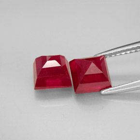 ct natürliche roter Rubin-Edelsteine, Quadrat, SI