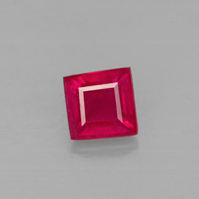 0,83 ctw natürlicher roter Rubin, Quadrat, VS-SI