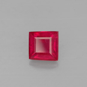 0,83 ctw natürlicher roter Rubin, Quadrat, VS-SI
