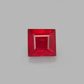 0,87 ctw natürlicher roter Rubin, Quadrat, VS-SI