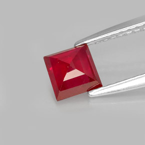 0,87 ctw natürlicher roter Rubin, Quadrat, VS-SI