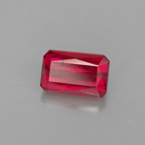 1,25 ctw natürlicher roter Rubin, Smaragdschliff, VS-SI