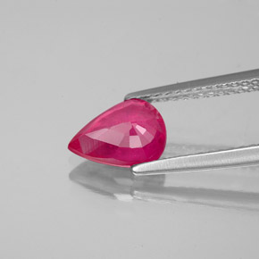 1,55 ctw natürlicher roter Rubin, Birnenform, VS-SI