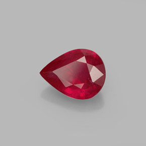 1,50 ctw natürlicher roter Rubin, Birnenform, SI