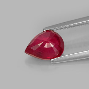1,50 ctw natürlicher roter Rubin, Birnenform, SI