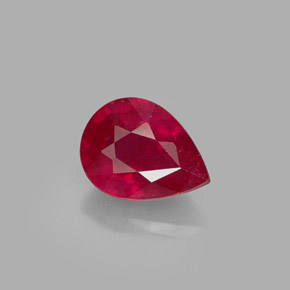 1,58 ctw natürlicher roter Rubin, Birnenform, SI