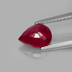 1,58 ctw natürlicher roter Rubin, Birnenform, SI