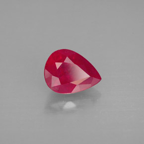 1,60 ctw natürlicher roter Rubin, Birnenform, SI