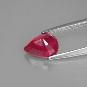 1,60 ctw natürlicher roter Rubin, Birnenform, SI