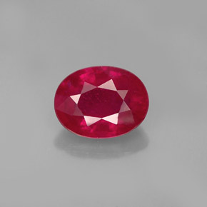 1,86 ctw natürlicher roter Rubin, Oval Schliff, SI