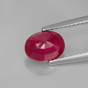1,86 ctw natürlicher roter Rubin, Oval Schliff, SI