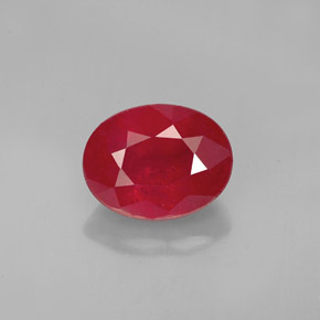 2,00 ctw natürlicher roter Rubin, Oval Schliff, SI