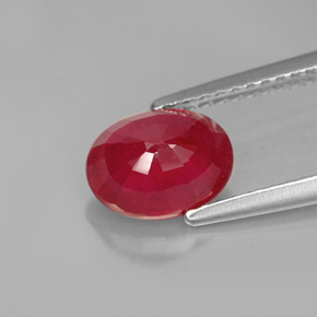 2,00 ctw natürlicher roter Rubin, Oval Schliff, SI
