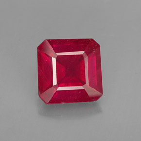 1,65 ctw natürlicher roter Rubin, Smaragdschliff, VS-SI