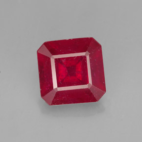 1,59 ctw natürlicher roter Rubin, Smaragdschliff, VS-SI