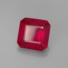 1,59 ctw natürlicher roter Rubin, Smaragdschliff, VS-SI