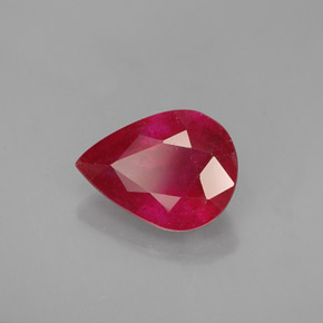 1,93 ctw natürlicher roter Rubin, Birnenform, SI