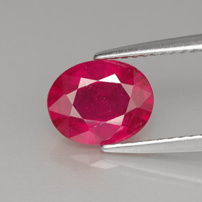 1,93 ctw natürlicher roter Rubin, Oval Schliff, SI