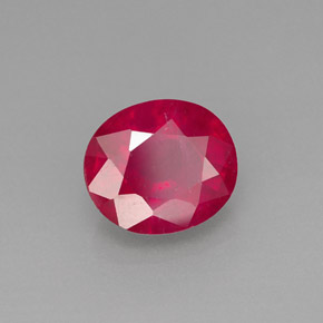 1,95 ctw natürlicher roter Rubin, Oval Schliff, SI